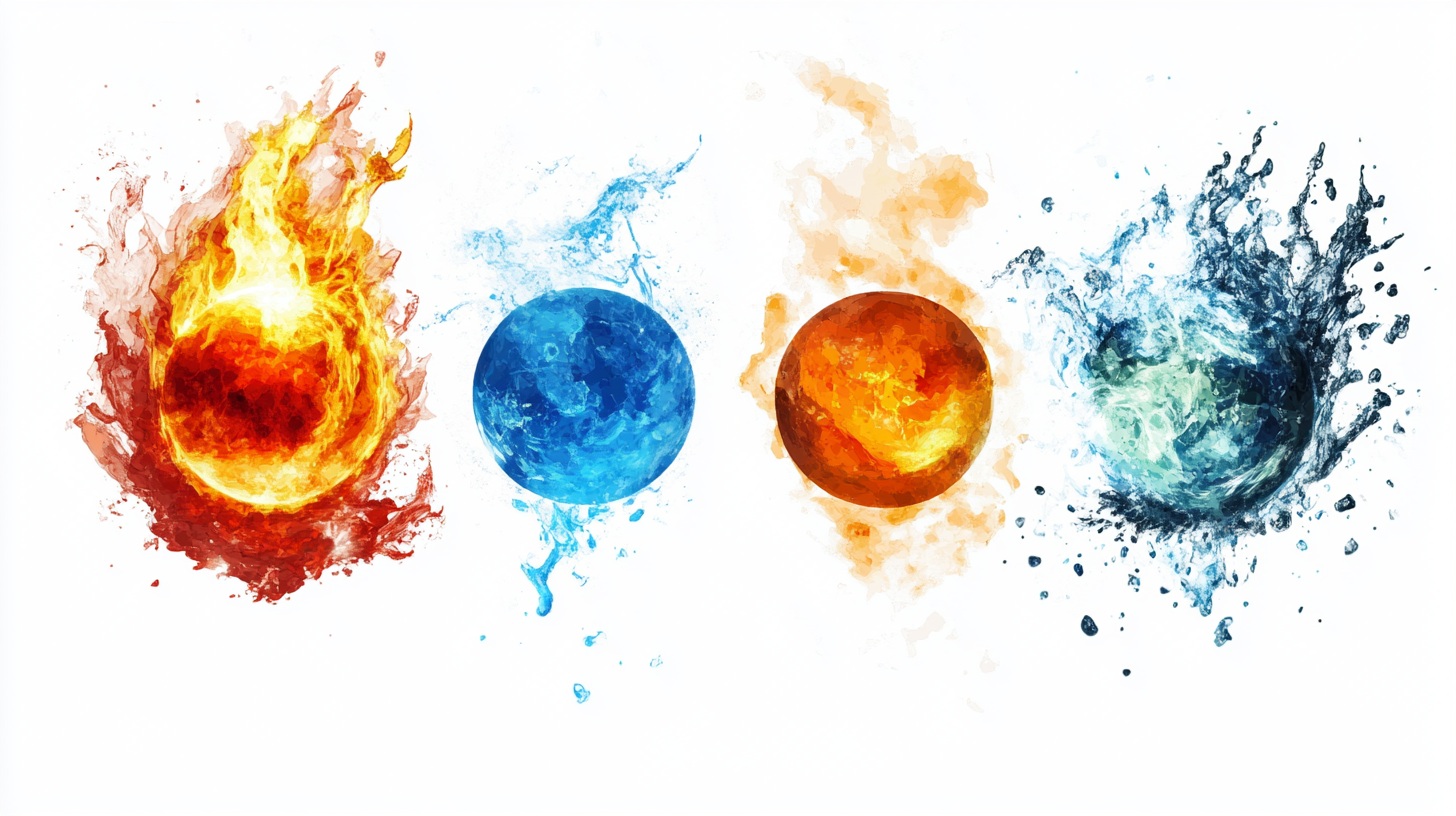 Earth, wind, fire, water symbols